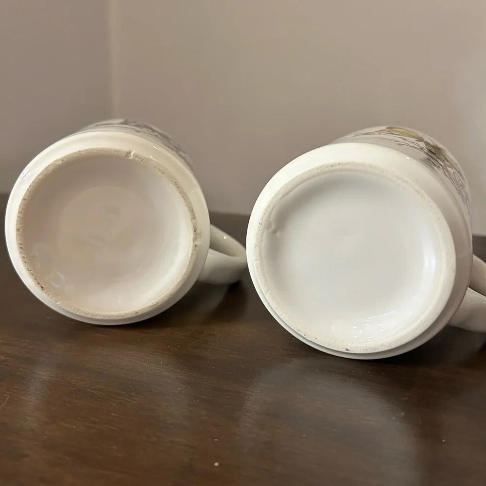 Vintage mid century cottage core butterfly mugs